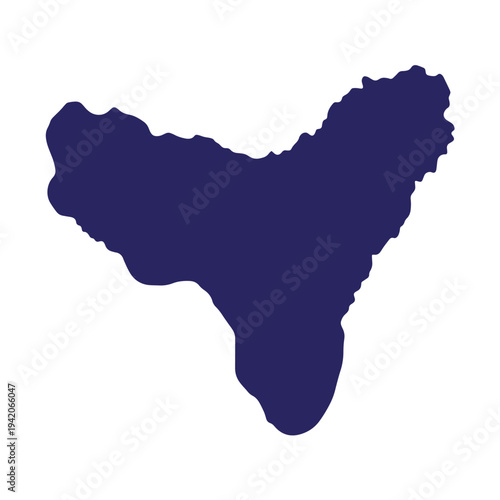 Dark blue silhouette map of Sardinia island in Mediterranean Sea  isolated on white background