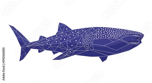 Geometric whale shark vector illustration