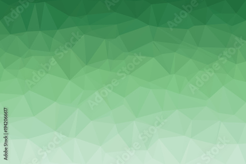 A refreshing geometric low poly surface shows a cool gradient from emerald green to soft mint shades
