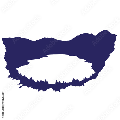 Hungary map outline silhouette illustration  geographic shape  Europe country border