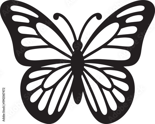 Decorative butterfly insect silhouette vector icon design