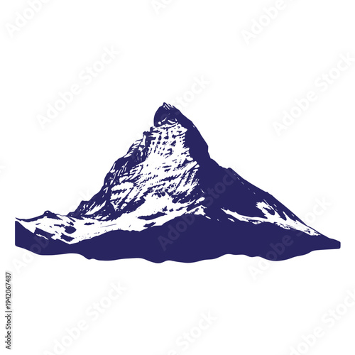 Matterhorn mountain illustration isolated on white background