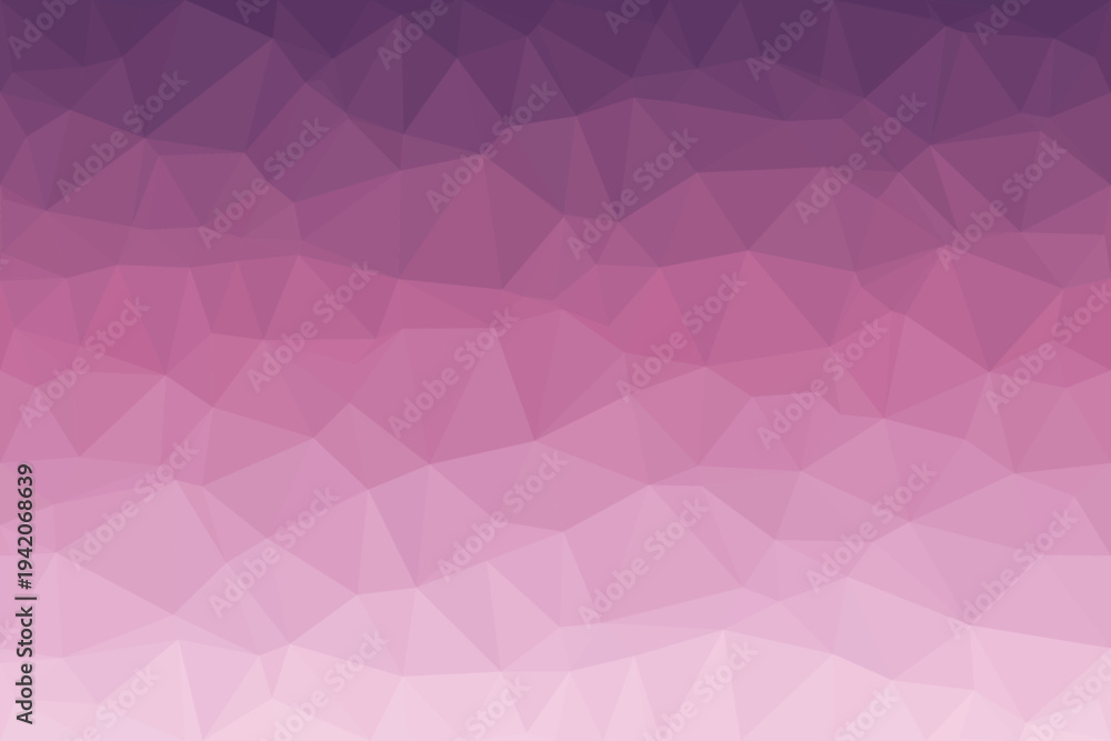 Obraz premium A vibrant low polygon pattern features a gentle color blend from rich violet to bright rose pink