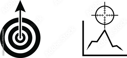 Aiming for success target and graph illustration