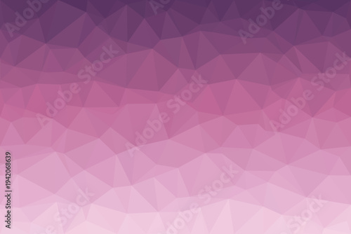 A vibrant low polygon pattern features a gentle color blend from rich violet to bright rose pink