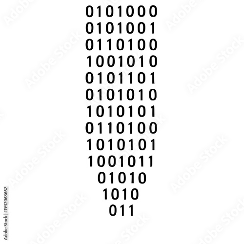 Binary numbers pattern abstract concept black white icon 