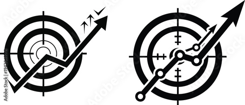 Accuracy and precision targets with arrows