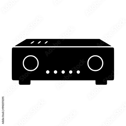 Vintage cassette tape recorder radio black silhouette   icon  