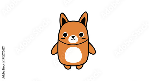 Adorable cartoon dog character with orange fur and white belly.