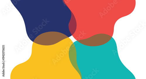Set of 4 colorful abstract people icons vector