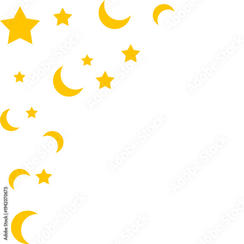 Yellow stars and crescent moons corner decoration