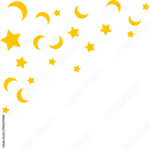 Yellow stars and crescent moons corner decoration