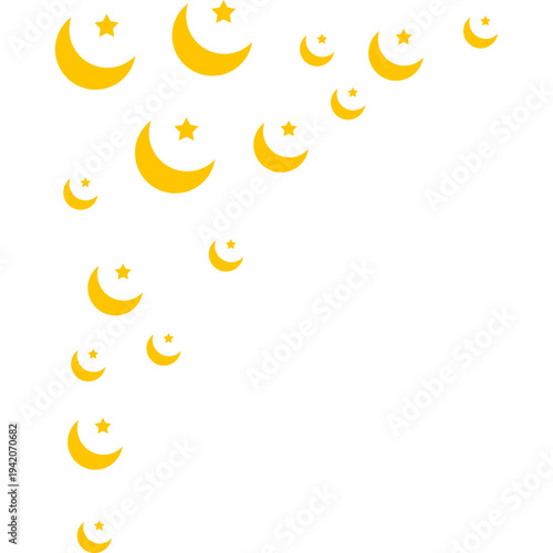 Yellow stars and crescent moons corner decoration