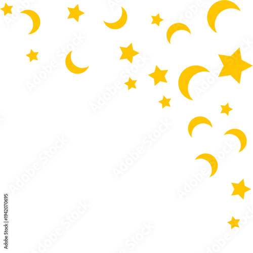 Yellow stars and crescent moons corner decoration