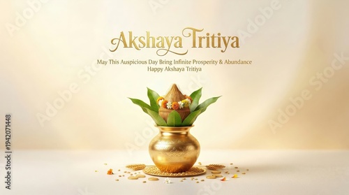 Golden Kalash Prosperity Symbol Akshaya Tritiya Background