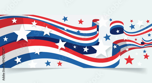 Abstract swirling stripes and star graphic design elements for decorative or conceptual use