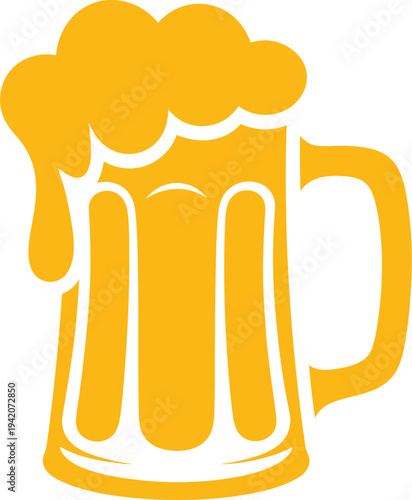 Vector illustration of a beer mug with foam