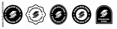 Stainless Steel vector labels for metal container.