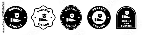 Durable and Strong icons for product container. Vector design.