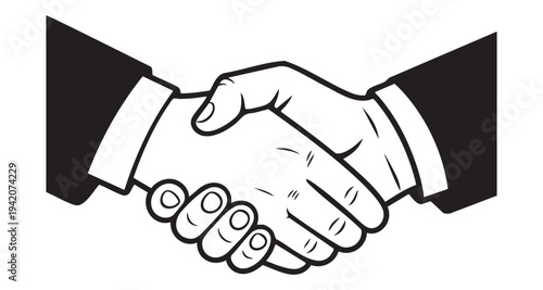 Close up handshake illustration showing professional business agreement partnership cooperation and trust