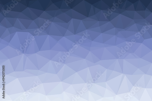 This modern geometric pattern exhibits a cool gradient effect with triangles fading from deep navy blue to light sky blue