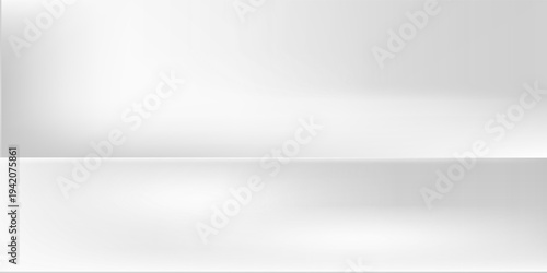 Abstract white studio background for product presentation. Empty room with shadows of window. Display product with blurred backdrop.
