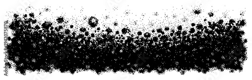 Abstract grunge texture border with stippled dots and rough ink splatter effect