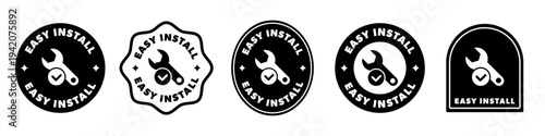 Easy Install - vector labels for tool or furniture information.