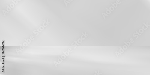 Abstract white studio background for product presentation. Empty room with shadows of window. Display product with blurred backdrop.