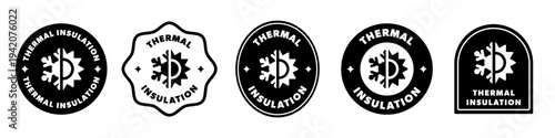Thermal Insulation - vector stickers for clothes.