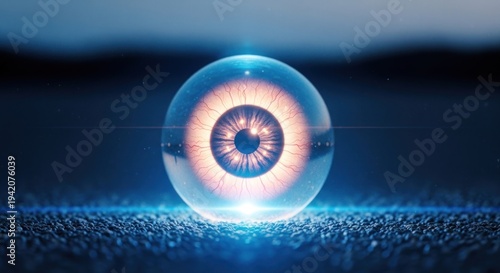 Mystical Eye in a Glowing Orb A Vision of Futuristic Technology and Insight.