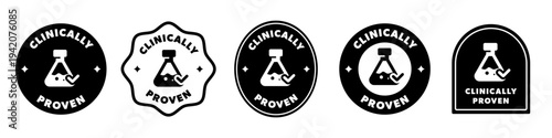 Clinically Proven labels for product packaging and labeling.