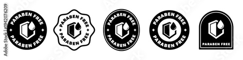 Stickers for packaging - Paraben Free. Vector isolated on white.