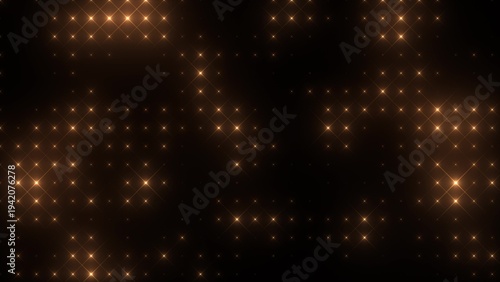 Billede på lærred Abstract glowing yellow orange bright light bulbs abstract background
