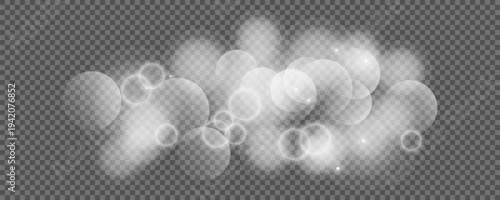 Bokeh circles on transparent background