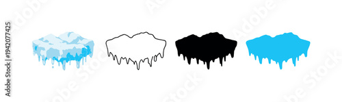 Changing environment context shown as a melting iceberg chunk with uneven edges and dripping lower contour, isolated and