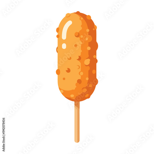 Classic Corn Dog Flat Vector American Fast Food Illustration