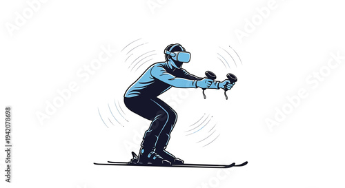 Vector illustration of a skier in motion