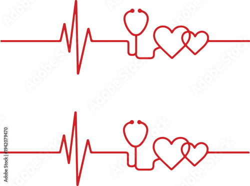 Heart beat line icon. EKG heart beat line, vector. Cardiogram line icon, sign. Heart pulse silhouette, icon, symbol.