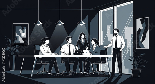 group of people in a conference room