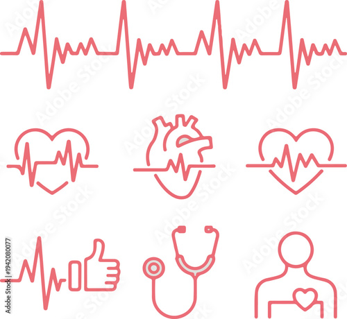 Heart with heartbeat vector illustration symbolizing health and love