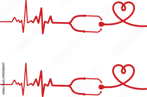Heart rate pulse graph. Heartbeat icon. ECG, EKG test report. Electrocardiogram line symbol.