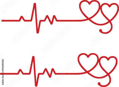 heart beat pulse line icon vector .