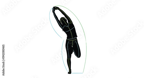 Vector illustration of a woman in yoga pose