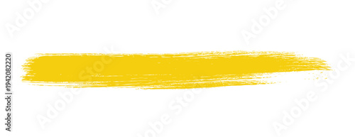 Yellow paint brush stroke texture. Wide artistic highlight banner vector.