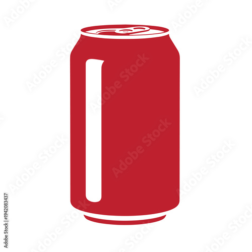 Red soda can illustration in a simple style for design and branding purposes  beverage packaging