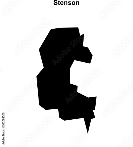 Stenson (England) blank outline map