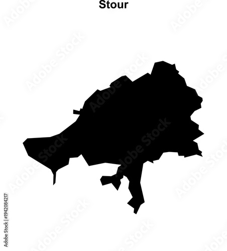 Stour (England) blank outline map