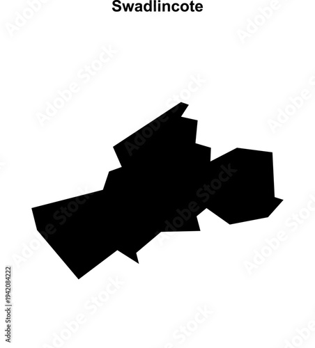 Swadlincote (England) blank outline map