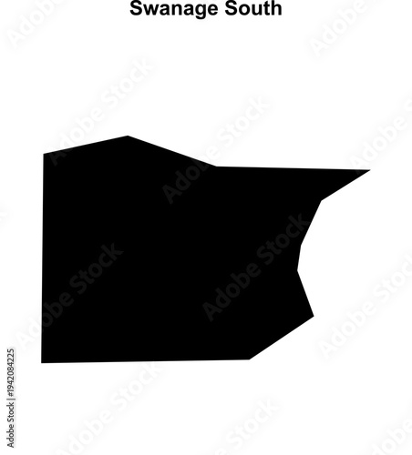 Swanage South (England) blank outline map